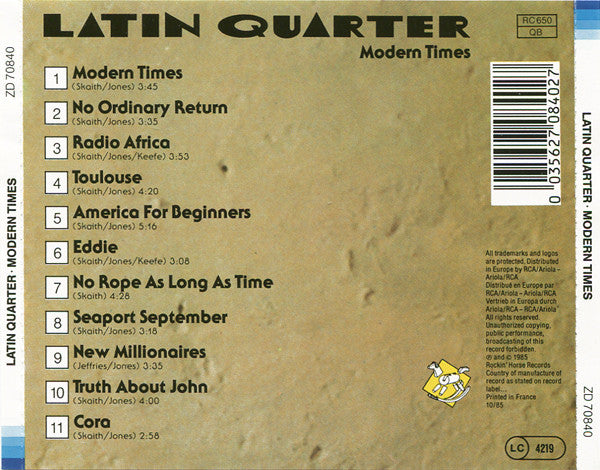 Latin Quarter : Modern Times (CD, Album)