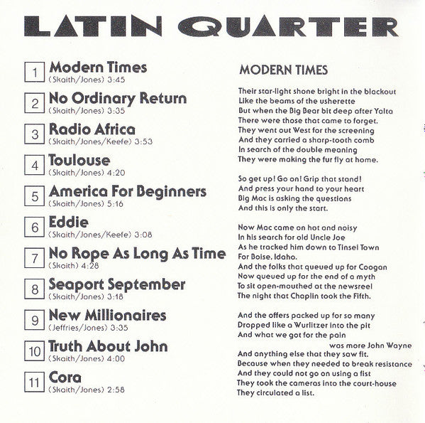 Latin Quarter : Modern Times (CD, Album)