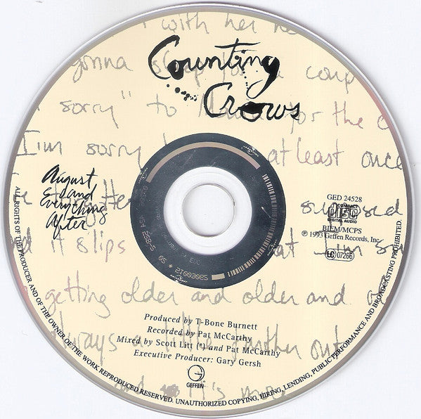 Counting Crows : August And Everything After (CD, Album, RE, EDC)
