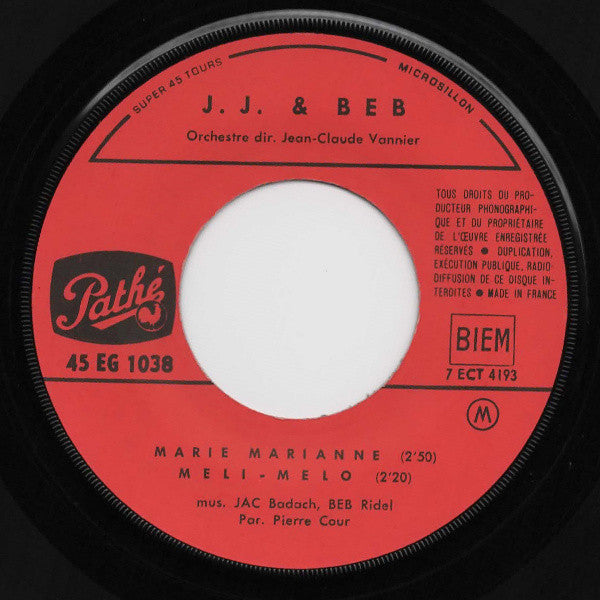 J. J. & Beb : Marie-Marianne / Méli-Mélo / Pomme Rouge À Croquer / Euréka (7", EP)