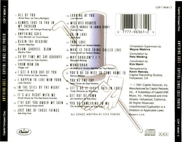 Various : Anything Goes - Capitol Sings Cole Porter (CD, Comp, RM)