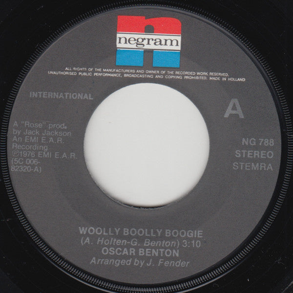 Oscar Benton : Woolly Boolly Boogie (7", Single)