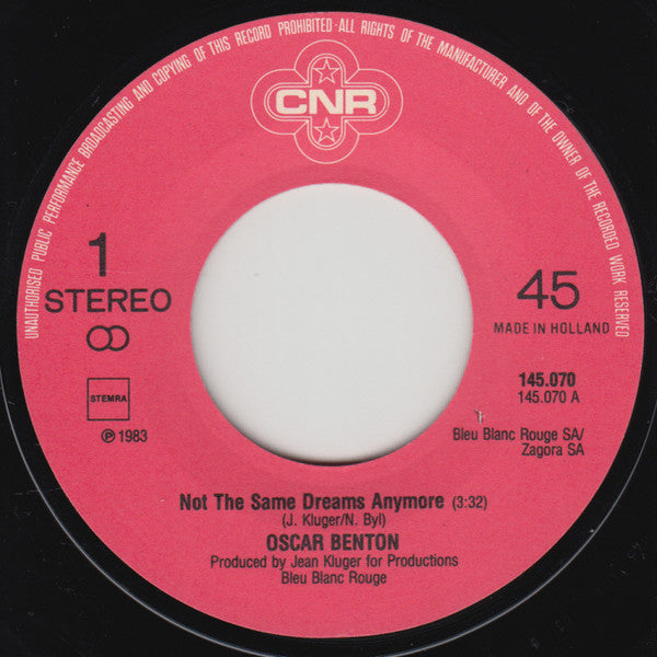 Oscar Benton : Not The Same Dreams Anymore (7", Single)