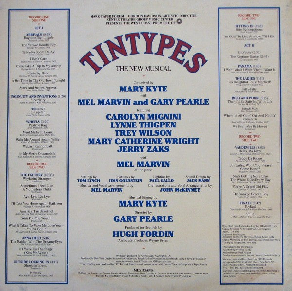 "Tintypes" Original Broadway Cast : Tintypes (2xLP, Album)