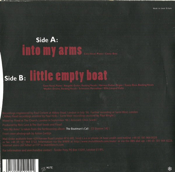 Nick Cave & The Bad Seeds : Into My Arms (7", Single)