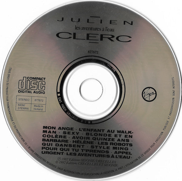 Julien Clerc : Les Aventures À L'Eau  (CD, Album, RE)