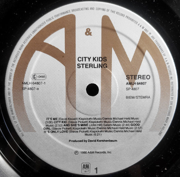 Sterling (9) : City Kids (LP, Album)