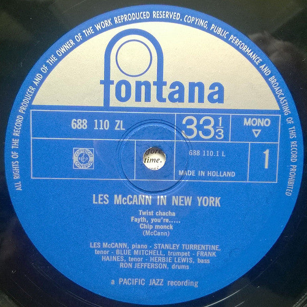Les McCann : In New York (LP, Album, Mono)