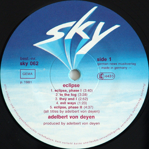 Adelbert Von Deyen : Eclipse (LP, Album)