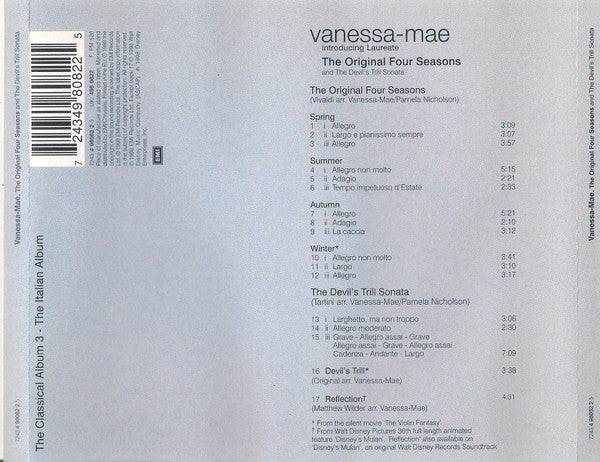 Vanessa-Mae : The Original Four Seasons And The Devil's Trill Sonata (CD, Album)