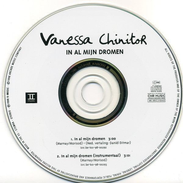 Vanessa Chinitor : In Al Mijn Dromen (CD, Single)