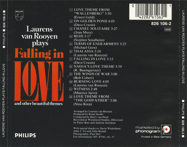 Laurens van Rooyen : Plays Falling In Love And Other Beautiful Themes (CD, Album, RE)