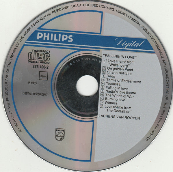 Laurens van Rooyen : Plays Falling In Love And Other Beautiful Themes (CD, Album, RE)