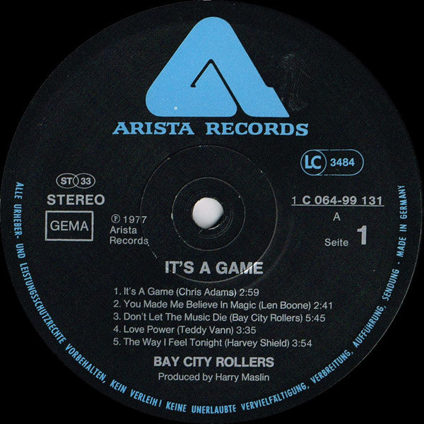 Bay City Rollers : It's A Game (LP, Album, Gat)