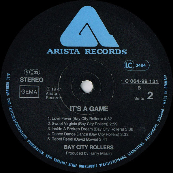 Bay City Rollers : It's A Game (LP, Album, Gat)
