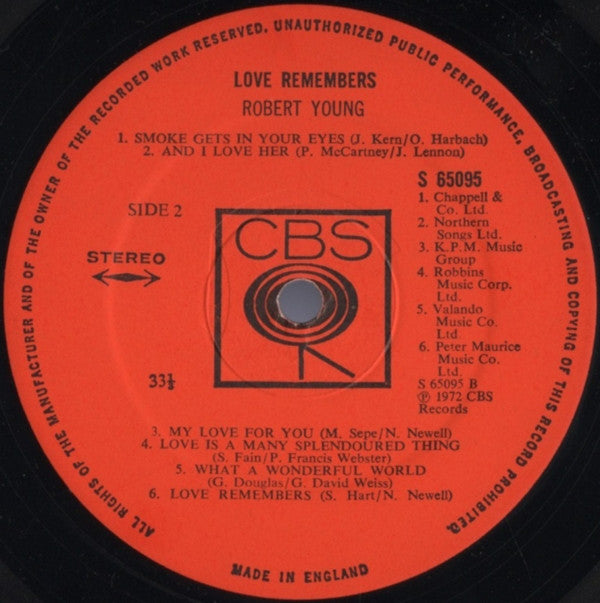 Robert Young (9) : Love Remembers (LP, Album)