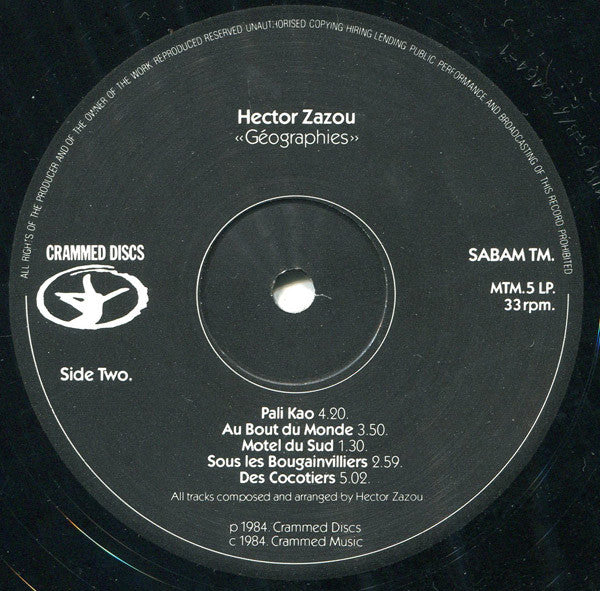 Hector Zazou : Géographies (LP, Album)