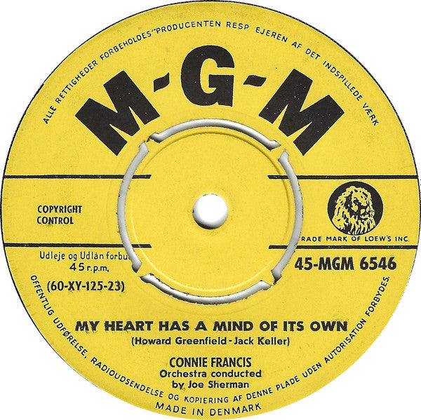 Connie Francis : Malaguena / My Heart Has A Mind Of Its Own (7", Single)