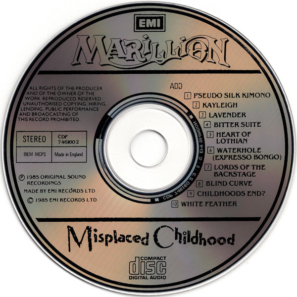 Marillion : Misplaced Childhood (CD, Album, RE)