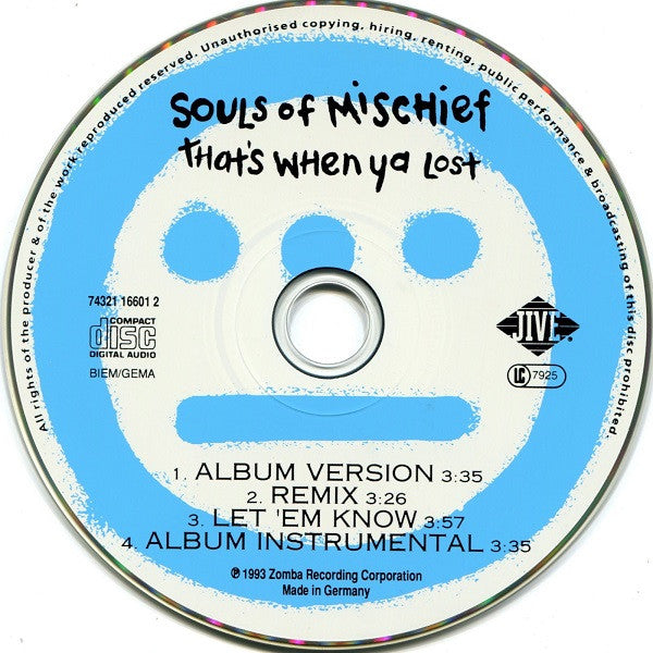 Souls Of Mischief : That's When Ya Lost  (CD, Maxi)