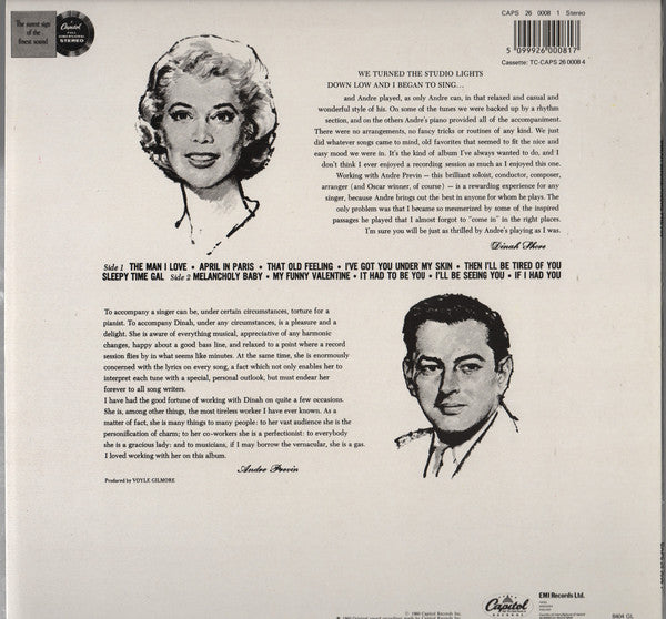 Dinah Shore - André Previn : Dinah Sings, Previn Plays (LP, RE)