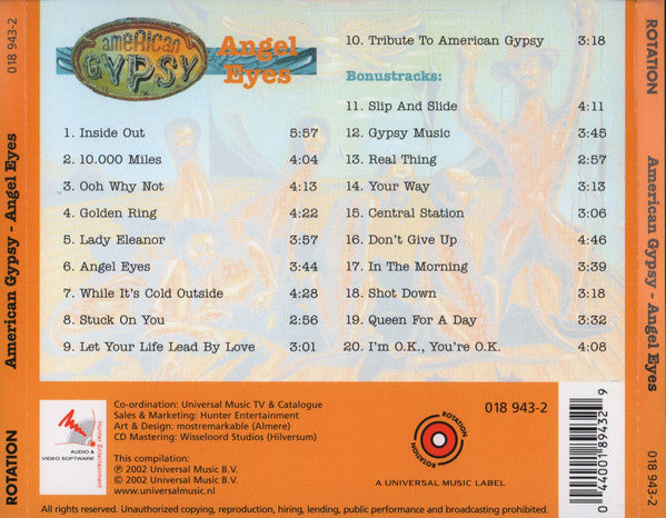 American Gypsy : Angel Eyes (CD, Album, RE)