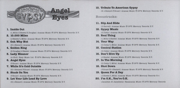 American Gypsy : Angel Eyes (CD, Album, RE)