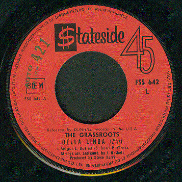 The Grassroots* : Bella Linda (7", Single)