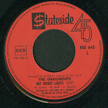 The Grassroots* : Bella Linda (7", Single)