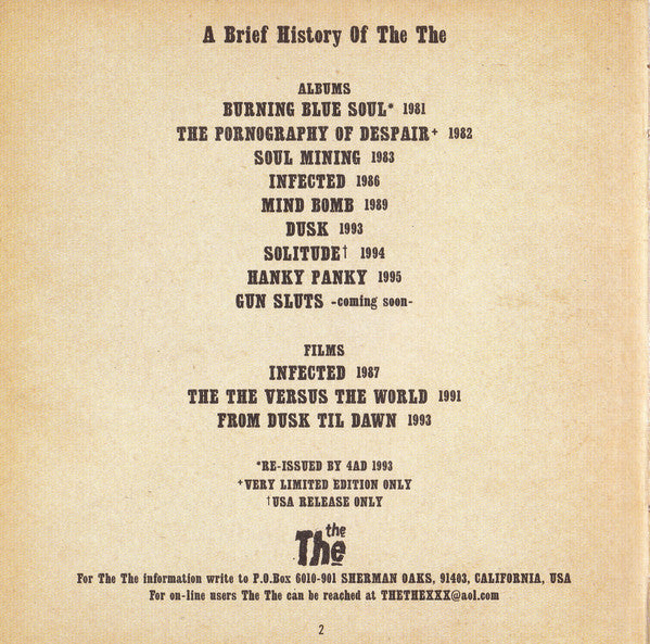 The The : Hanky Panky (CD, Album)