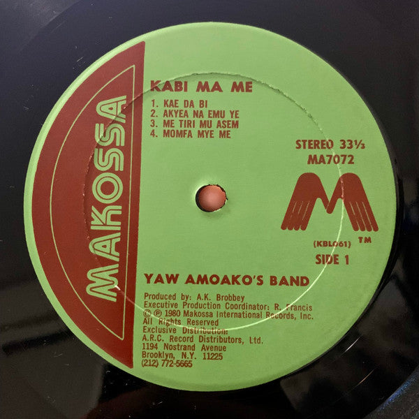 Yaw Amoako's Band : Kabi Ma Me (LP, Album)
