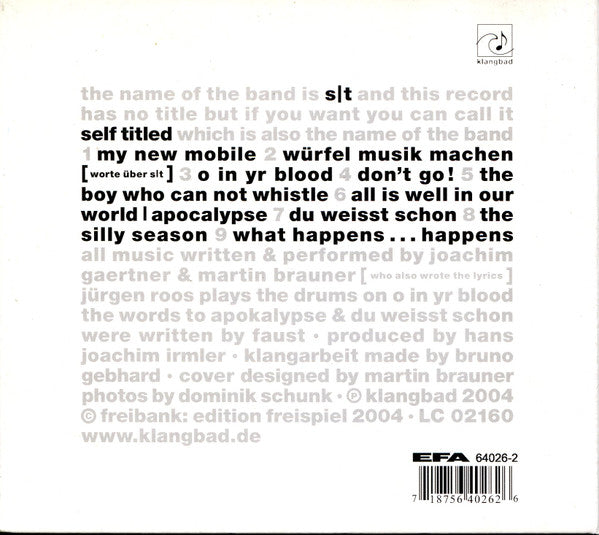 S/T : Self Titled (CD, Album)