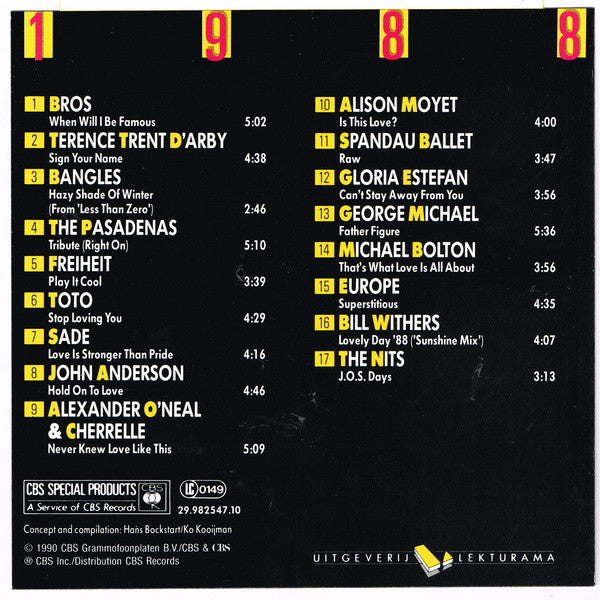 Various : 25 Jaar Popmuziek - 1988 (CD, Comp, +Bo)