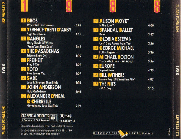 Various : 25 Jaar Popmuziek - 1988 (CD, Comp, +Bo)