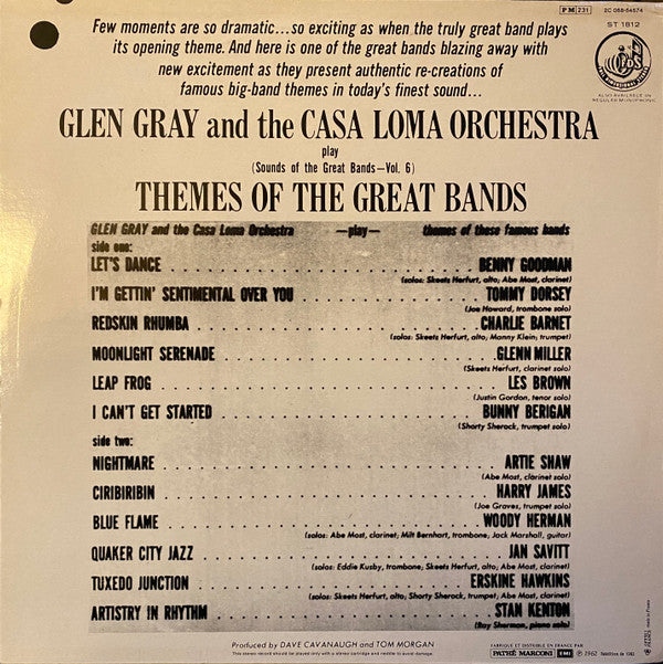 Glen Gray & The Casa Loma Orchestra : Themes Of The Great Bands (LP, Album, RE)