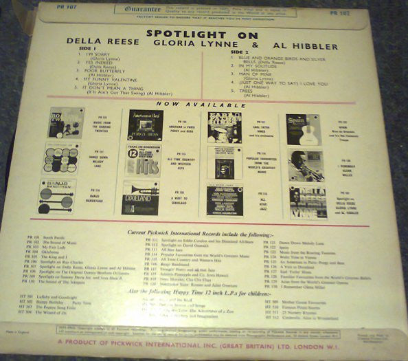 Della Reese, Gloria Lynne And Al Hibbler : Spotlight On (LP, Comp, Mono)
