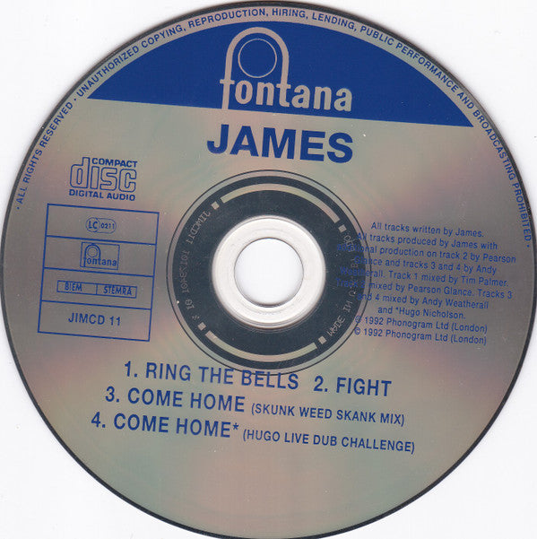 James : Ring The Bells (CD, Single)