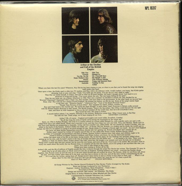 The Kinks : Arthur Or The Decline And Fall Of The British Empire (LP, Album, gat)