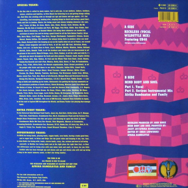 Afrika Bambaataa & Family : Reckless (12", Maxi)