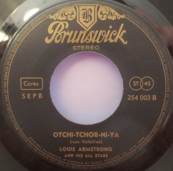 Louis Armstrong And His All-Stars : Basin Street Blues / Otchi-Tchor-Ni-Ya (7", Single)