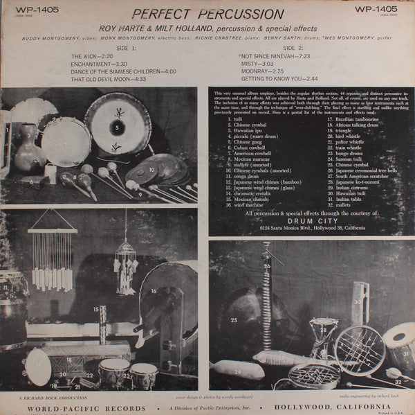 Roy Harte & Milt Holland : Perfect Percussion: The 44 Instruments Of Roy Harte And Milt Holland (LP)