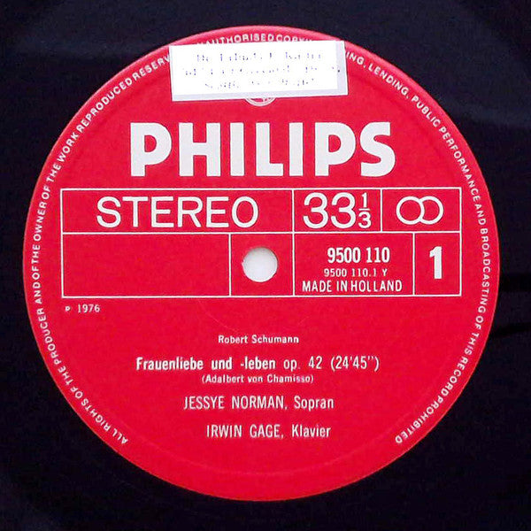 Robert Schumann, Jessye Norman, Irwin Gage : Frauenliebe Und -leben, Liederkreis Op. 39 (LP)