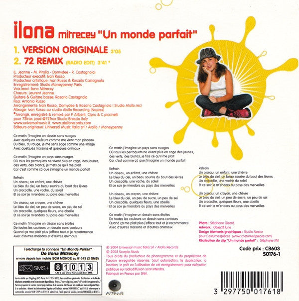 Ilona Mitrecey : Un Monde Parfait (CD, Single, Car)
