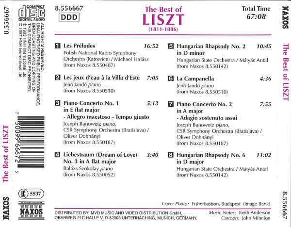 Franz Liszt : The Best Of Liszt (CD, Comp)