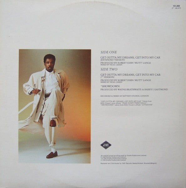 Billy Ocean : Get Outta My Dreams, Get Into My Car (12", Maxi)