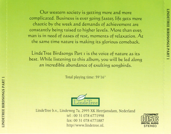 Various : Bird Songs Part 1 (CD)