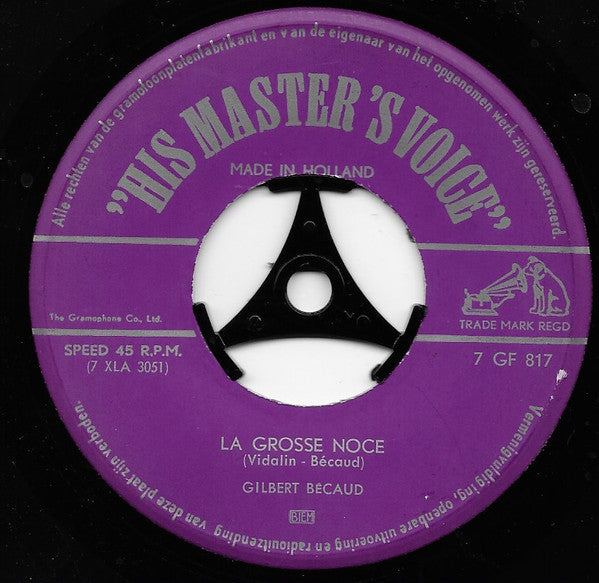 Gilbert Bécaud : La Grosse Noce / Le Jugement Dernier (7")