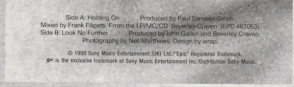 Beverley Craven : Holding On (7", Single, RE)