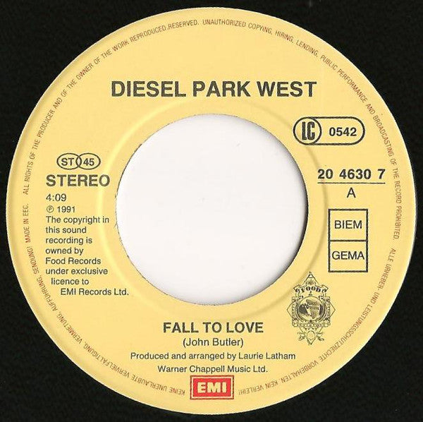 Diesel Park West : Fall To Love (7", Single)