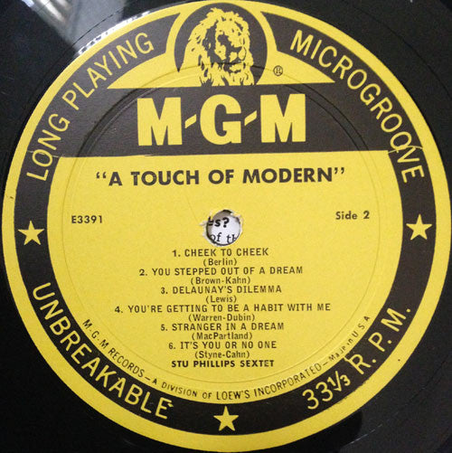 Stu Phillips Sextet : A Touch Of Modern (LP, Album, Mono)